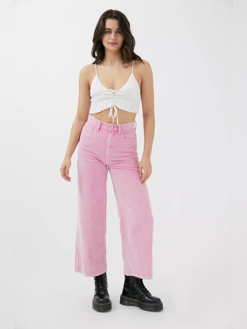 Urban Outfitters BDG High & Wide Corduroy Pants Pink Size 27
